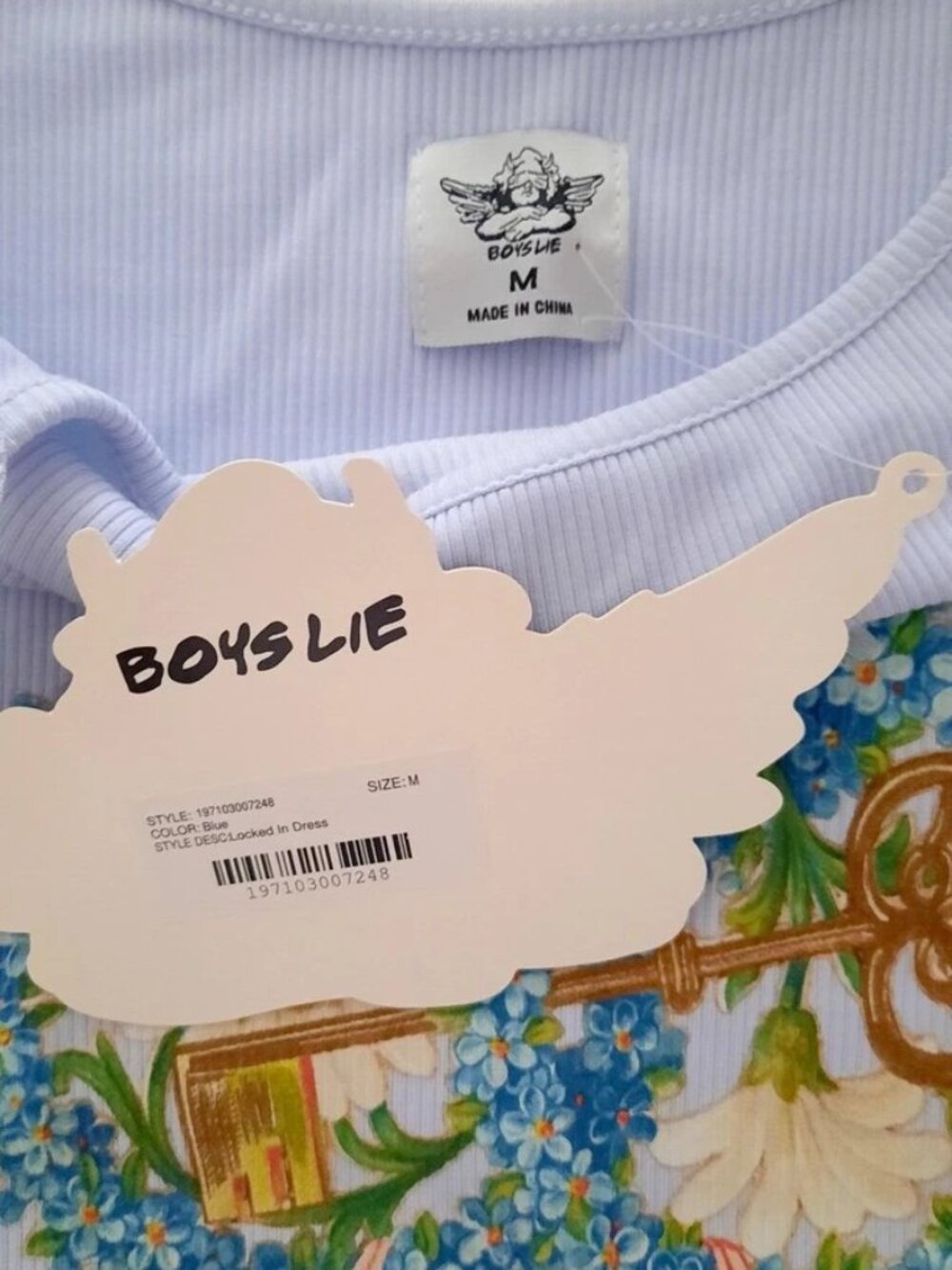 Boys Lie Locked In Rib Maxi Dress Maxi Light Blue Size M NWT - Picture 6 of 13